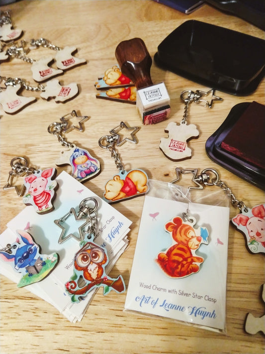 Limited Edition Wood Charm with Silver Star Clasp