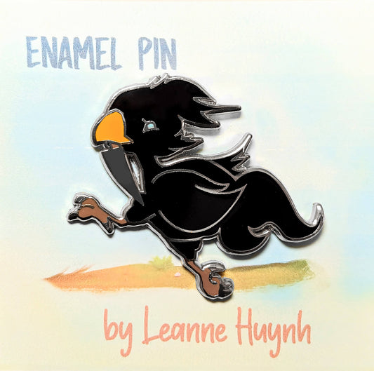 Black Chocobo with Knife Enamel Pin