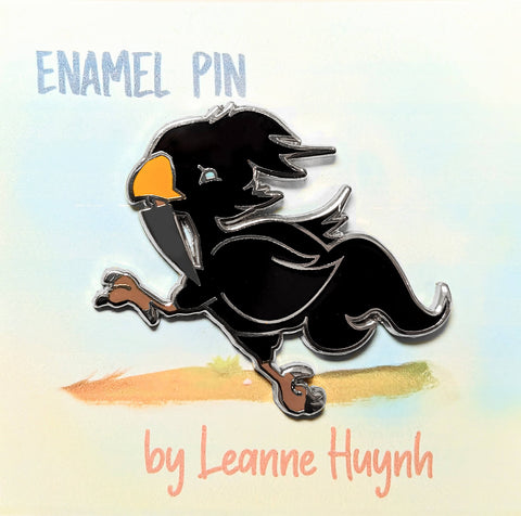 Black Chocobo with Knife Enamel Pin