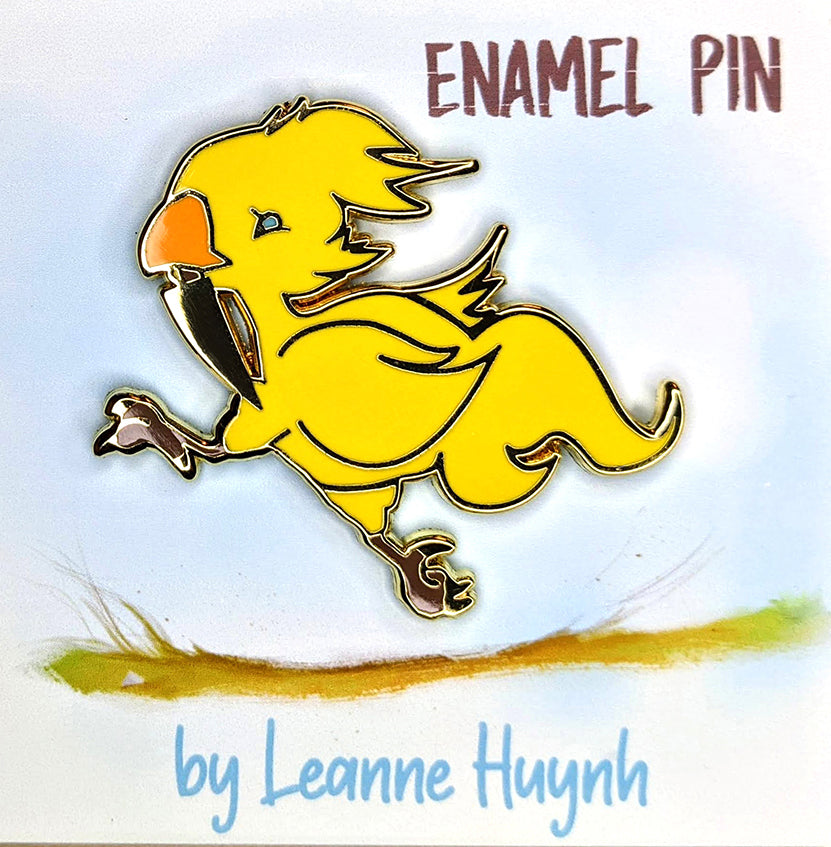 Yellow Chocobo with Knife Enamel Pin