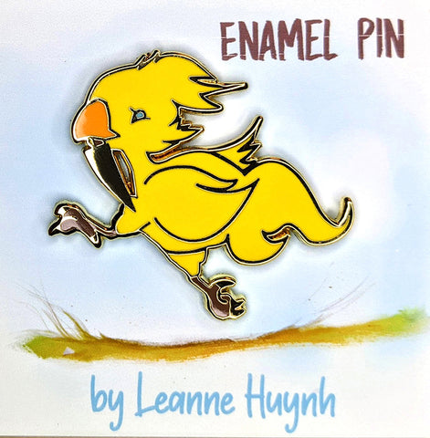 Yellow Chocobo with Knife Enamel Pin
