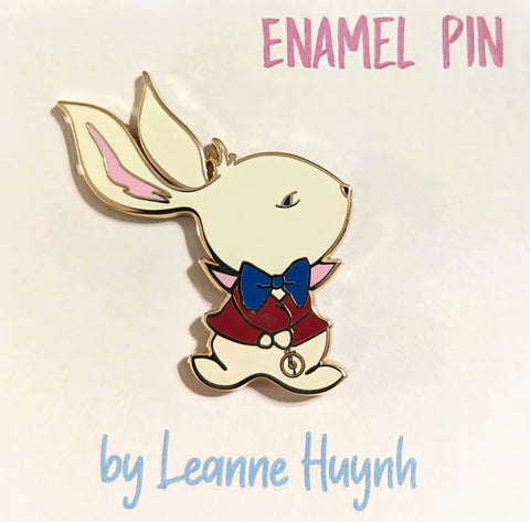 White Rabbit Enamel Pin
