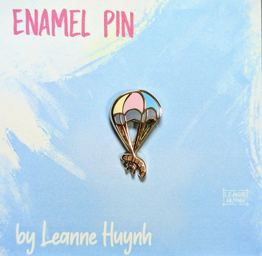 Worm with a Parachute Enamel Pin
