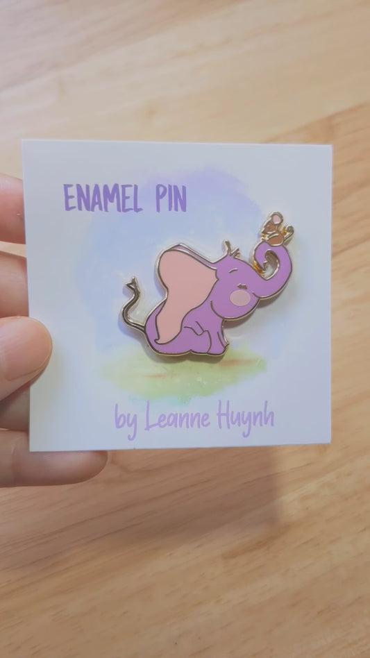 Ellie the Elephant & Peanut the Mouse Enamel Pin