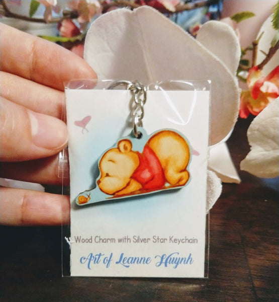 Limited Edition Wood Charm with Silver Star Clasp
