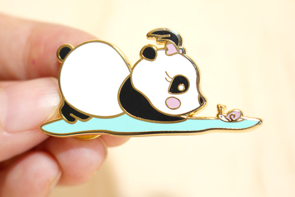 Rosie the Panda and the Snail Pin